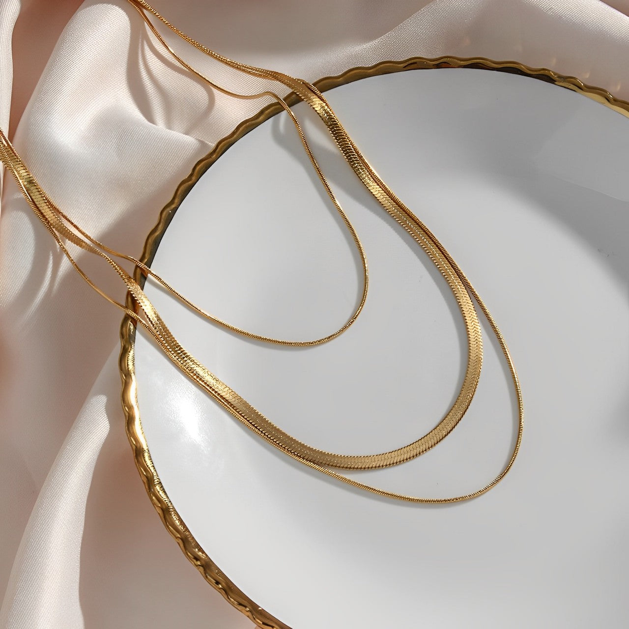Mixto of Malla and Cola of Ratón Necklace (18K Gold Plated) | Luvesina